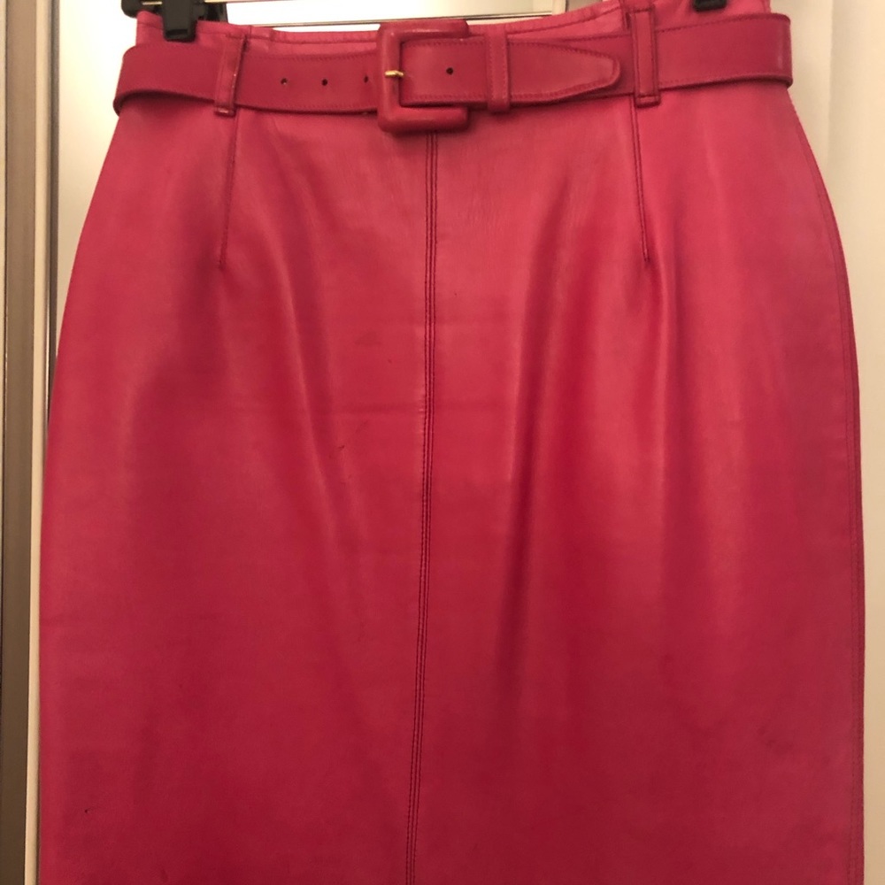 Michael Kors Black Label Leather Skirt